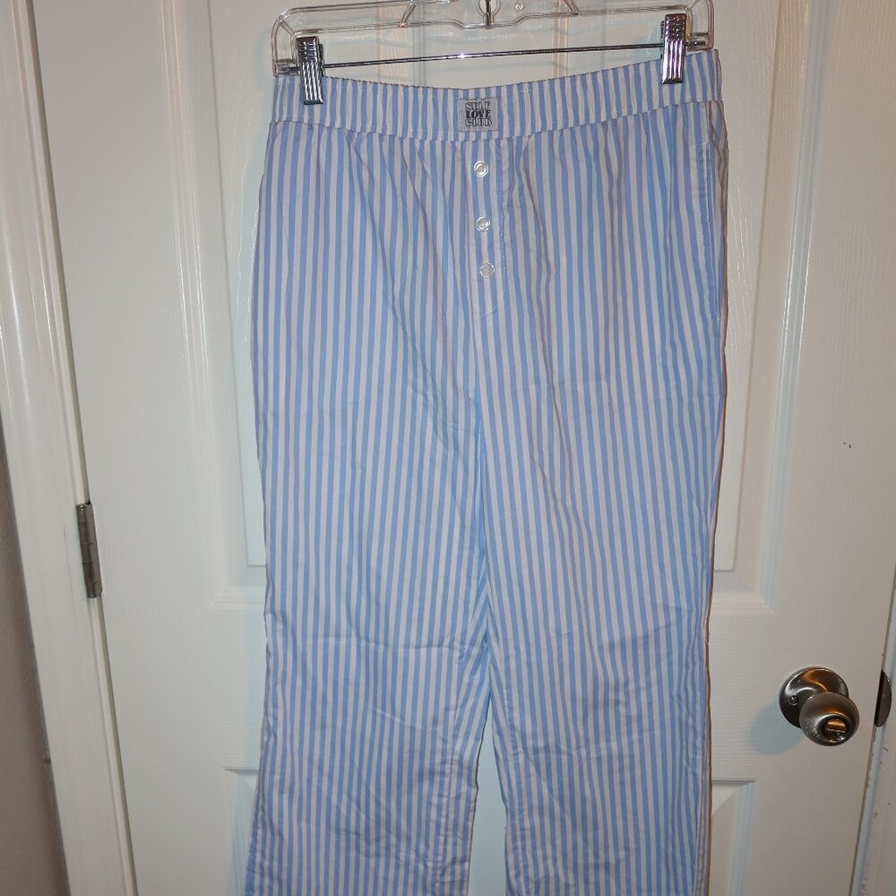 Blue Striped Pants